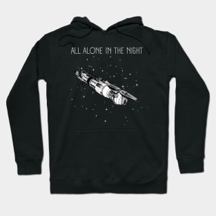 All Alone in the Night - Space Station - Black - Sci-Fi Hoodie